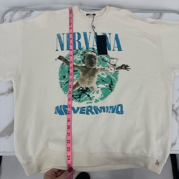 R13 Cream Nirvana Graphic Sweatshirt - Picture 8 of 10